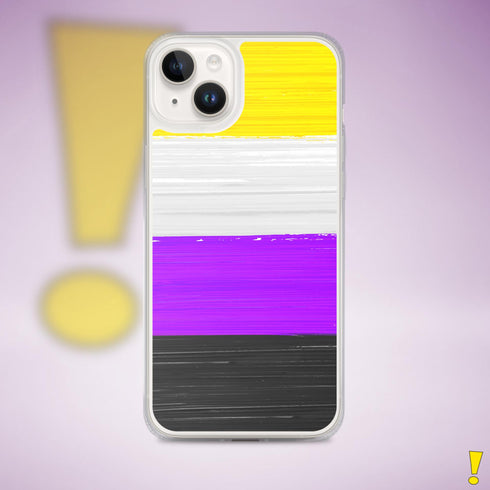 Nonbinary Pride Flag Paint Strokes Clear Case for iPhone®